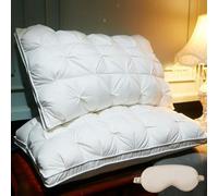 Generico Hotel Quality Plush Twist Bed Pillow, Luxury Soft Feather Down Pillow for Sleeping, Queen Size Bed Pillows with Breathable Cover for Side,Back Sleepers