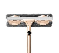 Generico Household Telescopic Window Cleaning Tool with Long Handle Brush Glass Washer Mop for Efficient Indoor Cleaner(Khaki 1 mop 3 Cloth)