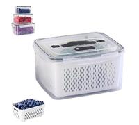Generico Household Transparent Plastic Food Storage Box-Including Drain Basket, Food Storage Box, Portable Breathable Multifunctional Basin, Suitable for Holding Various Fruits and Vegetable (6200ML)
