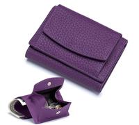 Generico Houtangduty Mini Wallet, Houtndguter RFID Wallet, New Leather Rfid Blocking Card Holder Organizer Pocket Mini (Purple)
