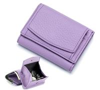 Generico Houtangduty Mini Wallet, Houtndguter RFID Wallet, New Leather Rfid Blocking Card Holder Organizer Pocket Mini (Light Purple)