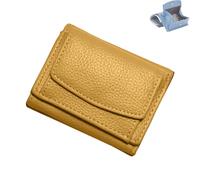 Generico Houtangduty Mini Wallet, Mini Wallet for Woman, Houtndguter 2025 New Leather Rfid Blocking Card Holder (YELLOW)