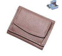 Generico Houtangduty Mini Wallet, Mini Wallet for Woman, Houtndguter 2025 New Leather Rfid Blocking Card Holder (BROWN)