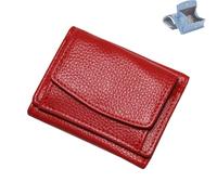 Generico Houtangduty Mini Wallet, Mini Wallet for Woman, Houtndguter 2025 New Leather Rfid Blocking Card Holder (RED)