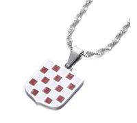 Generico Huangshan Croatia Flag Pendant Necklaces for Women Men，Croatian National Symbol Jewelry，with Croatia Badge ，Stainless Steel ，Ethnic Necklace (Model 6)