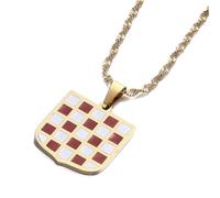 Generico Huangshan Croatia Flag Pendant Necklaces for Women Men，Croatian National Symbol Jewelry，with Croatia Badge ，Stainless Steel ，Ethnic Necklace (Model 5)