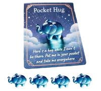 Generico Hug Card Resin Animal, Animal Pocket Hug Gifts, Cute Turtle Encouragement, Cute Emotional Support Turtle Elephant Penguin Frog Bear Encouragement Anxiety Stress Relief (A)
