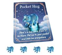 Generico Hug Card Resin Animal, Animal Pocket Hug Gifts, Cute Turtle Encouragement, Cute Emotional Support Turtle Elephant Penguin Frog Bear Encouragement Anxiety Stress Relief (D)