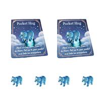 Generico Hug Card Resin Animal, Animal Pocket Hug Gifts, Cute Turtle Encouragement, Cute Emotional Support Turtle Elephant Penguin Frog Bear Encouragement Anxiety Stress Relief (2pcs-d)