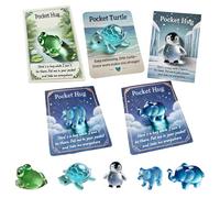 Generico Hug Card Resin Animal, Animal Pocket Hug Gifts, Cute Turtle Encouragement, Cute Emotional Support Turtle Elephant Penguin Frog Bear Encouragement Anxiety Stress Relief (5pcs-Mix)