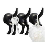 Generico Hundeschwanzhaken - 4 cm ABS Wandhaken | 100g Selbstklebend und Stilvoll - 3er-Set zur Aufhängung von Handtüchern Schlüssel Hüten Halsketten für Bad Wohnzimmer