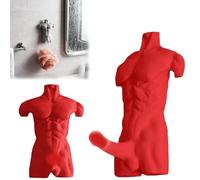 Generico Hung Hook Fun Muscular Man Wall Hook, 3D Muscle Man Coat Hanger for Bathroom Bedroom, Wall Mounted Muscle Men Hooks for Towels Coats and Bags, Unique Humorous Home Decor