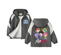 Generico Huntrix KPop Giacca Impermeabile Bambino, Giacca Invernale Foderata in Pile con Stampa Anime, Giacche Softshell Calda con Cerniera per Ragazzi e Ragazze