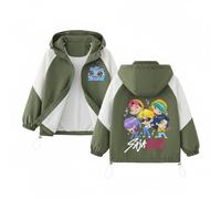 Generico Huntrix KPop Giacca Impermeabile Bambino, Giacca Invernale Foderata in Pile con Stampa Anime, Giacche Softshell Calda con Cerniera per Ragazzi e Ragazze