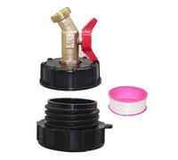Generico IBC Tote Adapter - S60x6 Brass Polyethylene 2 Inch | Leakproof 1000L Water Tank Joint Fitting Parts | Heavy Duty Connector Butterfly Valve Faucet Nozzle Accessory for Garden Hose Use