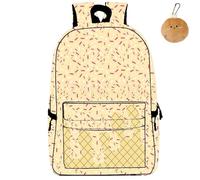 Generico Ice Cream Backpack, Ice Cream Drip Backpack,Kawaii Style with with Side Pockets Large Capacity for Daily Use (yellow)