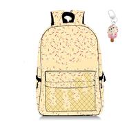 Generico Ice Cream Backpack - Kawaii Candy Colors Icecream Drip Backpack Bag, Lightweight Large Capacity, With Side Pockets (Yellow)