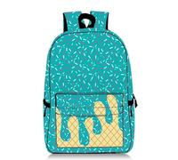 Generico Ice Cream Backpack Kawaii Shoulder Bagpacks Cute Large Capacity Daypack Lightweight Daily Use Travel Hiking Camping (Dark Green)