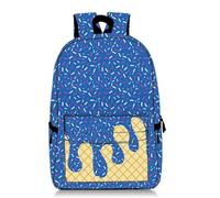 Generico Ice Cream Backpack Kawaii Shoulder Bagpacks Cute Large Capacity Daypack Lightweight Daily Use Travel Hiking Camping (Dark Blue)