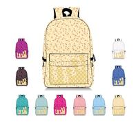 Generico Ice Cream Drip Backpack for Boys Girls, Kawaii Shoulder Bagpacks, Laptop Shoulder Bag with Side Pockets Large Capacity (Yellow)