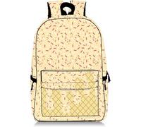 Generico Ice Cream Drip Backpack For Boys, Kawaii Shoulder Bag With Side Pockets, Lightweight Large Daypack for School (Yellow)