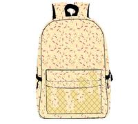 Generico Ice Cream Drip Backpack, Kawaii Shoulder Bagpacks for Boys Girls, Laptop Shoulder Bag with Side Pockets Large Capacity (Yellow)