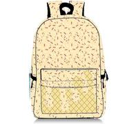 Generico Ice Cream Drip Backpack, Kawaii Shoulder Bagpacks, Laptop Shoulder Bag with Side Pockets Large Capacity (Yellow)