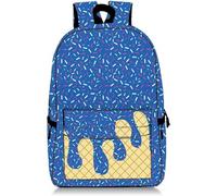 Generico Ice Cream Drip Backpack, Kawaii Shoulder Bagpacks, with Side Pockets Cute Large Capacity Daypack Lightweight (Royal blue)