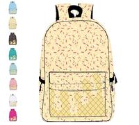 Generico Ice Cream Drip Backpack, Kawaii Shoulder Bagpacks with Side, Pockets Large Capacity Daypack for Travel Hiking Camping (Yellow)