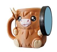 Generico Ice Cream Pint, Cow Dessert, 6.3x3.94in Decorative Ice Creams Stand, Antifreeze Handle Design, Fun Functional for Home, Travel, Party, Picnic, School, Temperature Control, Desserts