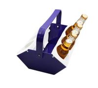 Generico Ice Drink Carrier, Beer Travel Holder Organizer, 6 Slot Cup Rack with Ice Compartment Cooling, ABS Portable Beverage Tray, Outdoor Camping Party Carry Rack, Picnic BBQ Use