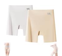 Generico Ice Silk Underwear, Women's High-Waisted Ice Silk Tummy Control And Butt Lift Underwear, 3-in-1 Panty Shorts (Pink White,L(40-50kg))