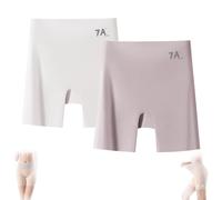 Generico Ice Silk Underwear, Women's High-Waisted Ice Silk Tummy Control And Butt Lift Underwear, 3-in-1 Panty Shorts (White Purple,2XL(65-80kg))