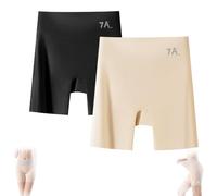 Generico Ice Silk Underwear, Women's High-Waisted Ice Silk Tummy Control And Butt Lift Underwear, 3-in-1 Panty Shorts (Black Pink,3XL(80-95kg))