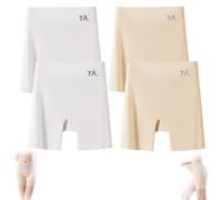 Generico Ice Silk Underwear, Women's High-Waisted Ice Silk Tummy Control And Butt Lift Underwear, 3-in-1 Panty Shorts (Pink White*2,L(40-50kg))