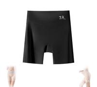 Generico Ice Silk Underwear, Women's High-Waisted Ice Silk Tummy Control And Butt Lift Underwear, 3-in-1 Panty Shorts (Black,L(40-50kg))