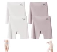 Generico Ice Silk Underwear, Women's High-Waisted Ice Silk Tummy Control And Butt Lift Underwear, 3-in-1 Panty Shorts (White Purple*2,2XL(65-80kg))