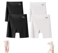 Generico Ice Silk Underwear, Women's High-Waisted Ice Silk Tummy Control And Butt Lift Underwear, 3-in-1 Panty Shorts (Black White*2,2XL(65-80kg))