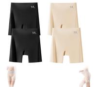 Generico Ice Silk Underwear, Women's High-Waisted Ice Silk Tummy Control And Butt Lift Underwear, 3-in-1 Panty Shorts (Black Pink *2,L(40-50kg))