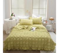 Generico ICY Seersucker Summer Cool Quilt Lace 4-Piece Set, 200x230cm Washable ICY Cool Breathable Summer Quilt, with Blanket, Bed Sheet, 2pcs Pillowcase (Style C)