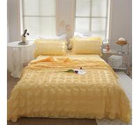 Generico ICY Seersucker Summer Cool Quilt Lace 4-Piece Set, 200x230cm Washable ICY Cool Breathable Summer Quilt, with Blanket, Bed Sheet, 2pcs Pillowcase (Style B)