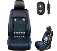 Generico ICYSeat Car Cooling Cushion, Cooling Car Seat Cover with 12 Fans & 6-Mode Massage, Cushion Ventilated Pad for Summer Driving, Automatic Start-Stop, for All Cars (Blue, 12V)