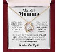 Generico Idea Regalo Mamma Collana oro o argento, con cofanetto led e messaggio, ciondolo donna, gioielli, per lei, idee compleanno, madre, festa della mamma
