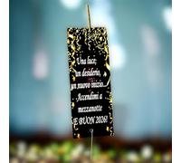 Generico Ideaparty Segnaposto Capodanno 2026, Set da 16 Pezzi, 2 Varianti con Cioccolatino, Cartoncino Bianco e Nero, Decorazioni per Tavola Festa di San Silvestro (Segnaposto con Scintilla)