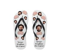 Generico Il coglione che si sposa Infradito Personalizzate col tuo viso Ironiche Idea Regalo Mare Estate Vacanze Ciabatte da Spiaggia due Taglie 35-39 e 40-44 Uomo Addio al Celibato Amici Testimoni