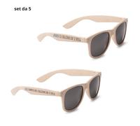 Generico ''Il coglione che si sposa'' Occhiali da Sole Personalizzati per Addio al Celibato, Set da 5 Pezzi, Beige, Montatura Classica con Testo Personalizzato, Lenti Scure