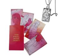 Generico Il mazzo di tarocchi rosa finale - 12x7cm, inglese, per principianti, comprese le carte dei tarocchi e la collana dei tarocchi.