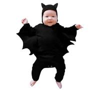 Generico Il Mio Costume di Halloween per Neonato Bambino Vestito da a Maniche Lunghe con Cappuccio per Feste e Cosplay (Black, 12-18 Months)