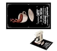 Generico 'IL PRIMO CAFFE DEL MATTINO' Tappetino per Macchina del Caffè Protezione Piano di Lavoro per Espresso, Decorativo Idea regalo Natale Casa Cucina con retro in gomma tappeto 30x40cm