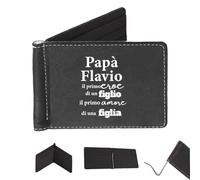 Generico ''Il primo eroe di un figlio'' Portafoglio da Uomo Personalizzato con Nome in Pelle Sintetica Nera Idea regalo Festa del papà Nonno Festa dei Nonni Idea regalo Natale Papà Babbo Compleanno